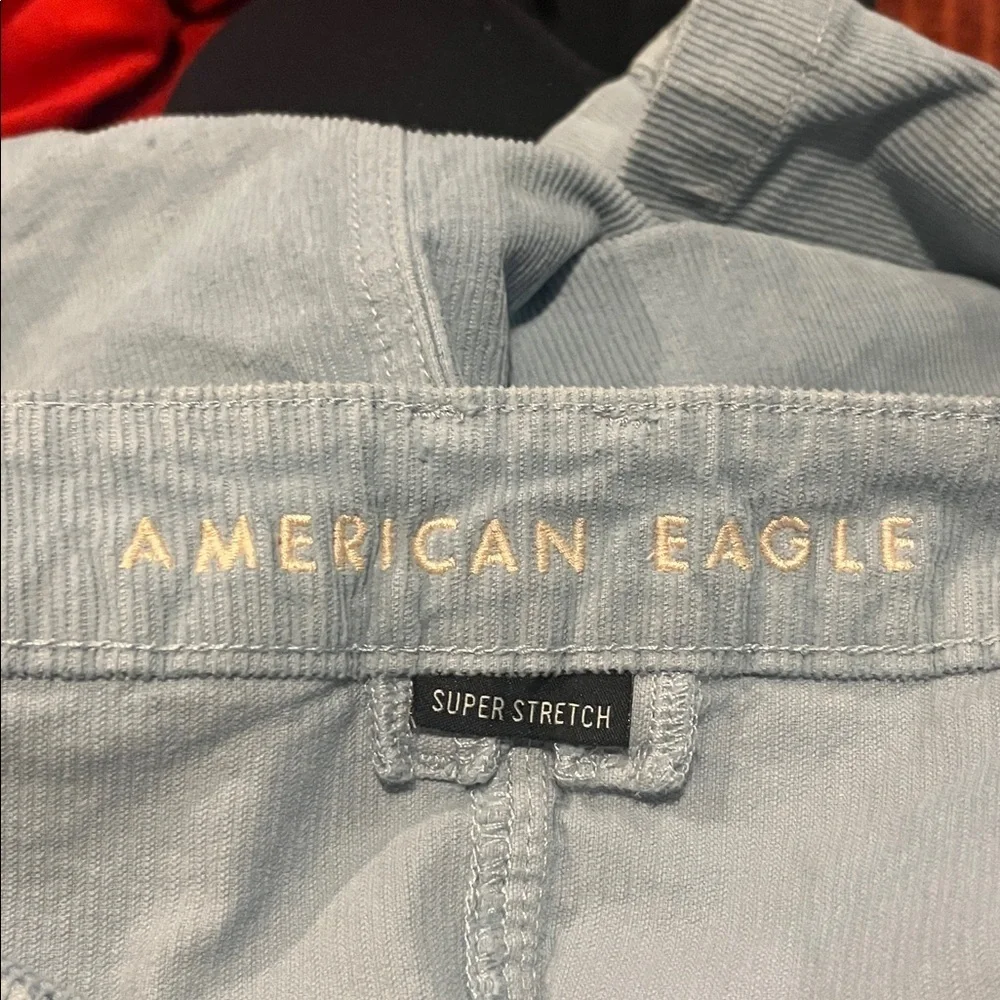 American Eagle Skirt Women 2 Blue Corduroy Super Hi Rise A Line Super Stretch - Picture 5 of 5